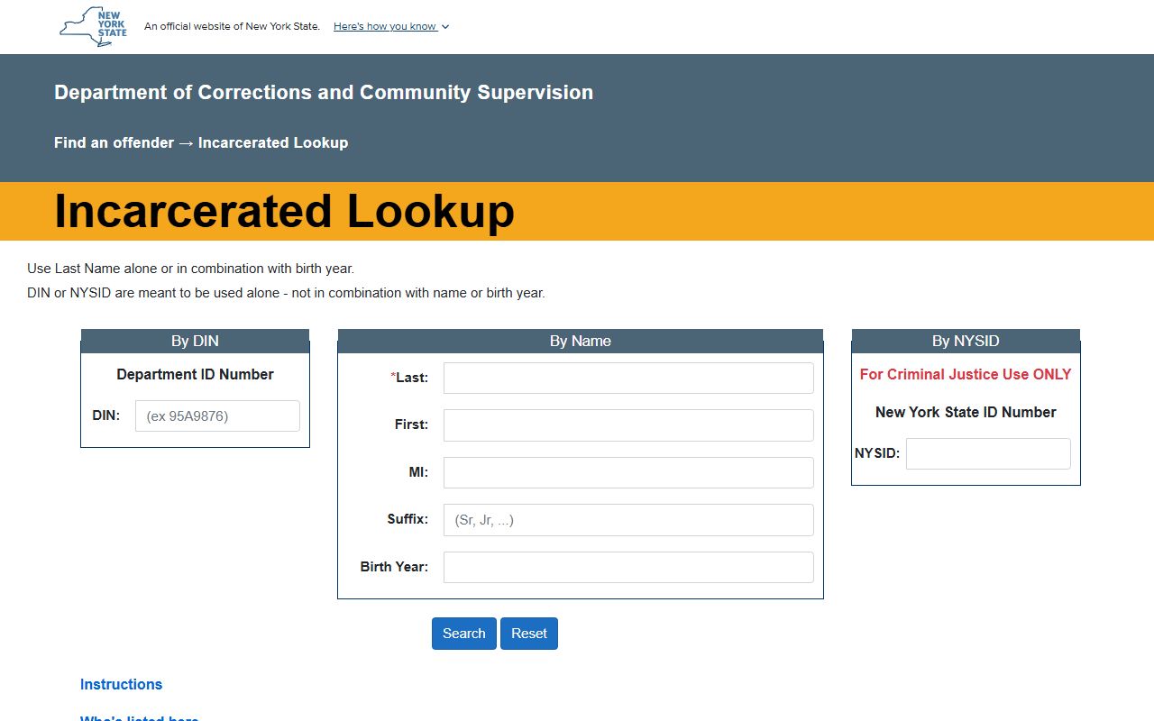 Ontario County inmate population search using the New York incarcerated lookup